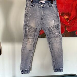 Nena and Pasadena NXP Skinny Jean Men 32 Blue Denim Drop Crotch Joggers